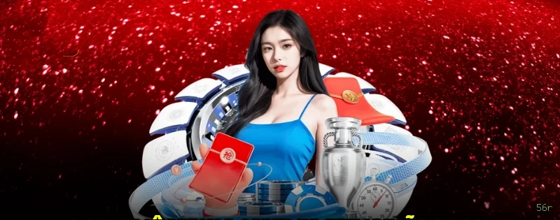 Imagem promocional do cassino online da 56r mostrando jogos ao vivo